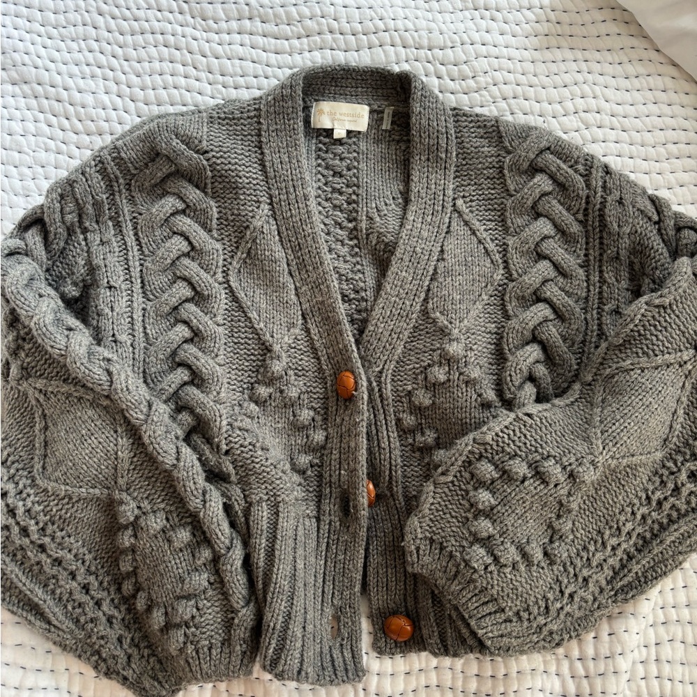 the westside california chunky fisherman cardigan size s